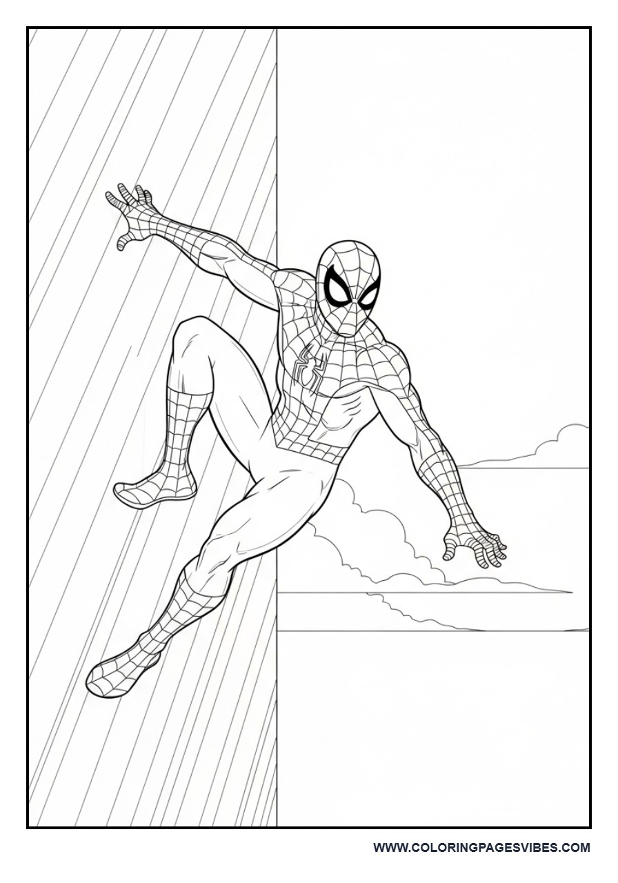 Spider-Man Climbing Diagonal Wall