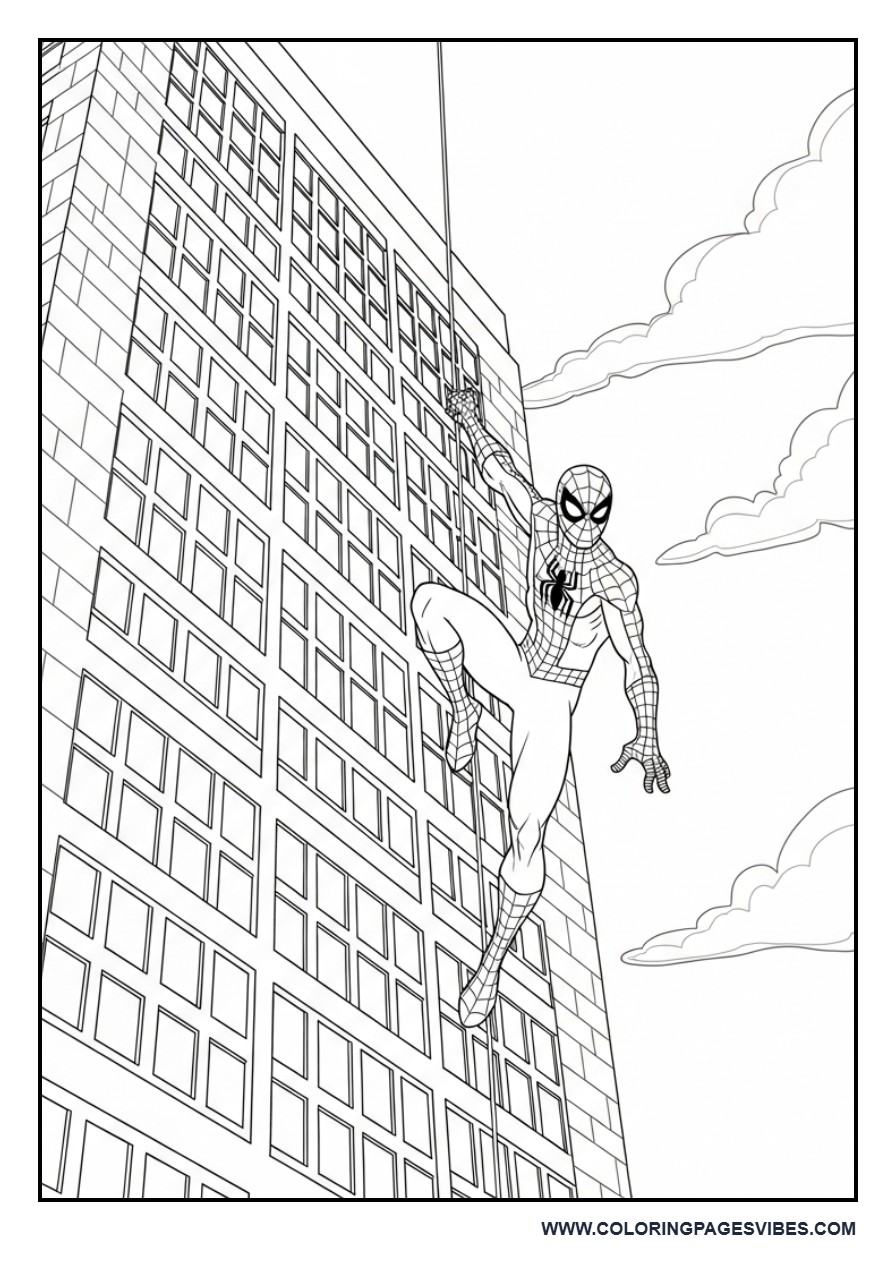 Spider-Man Climbing Tall Building