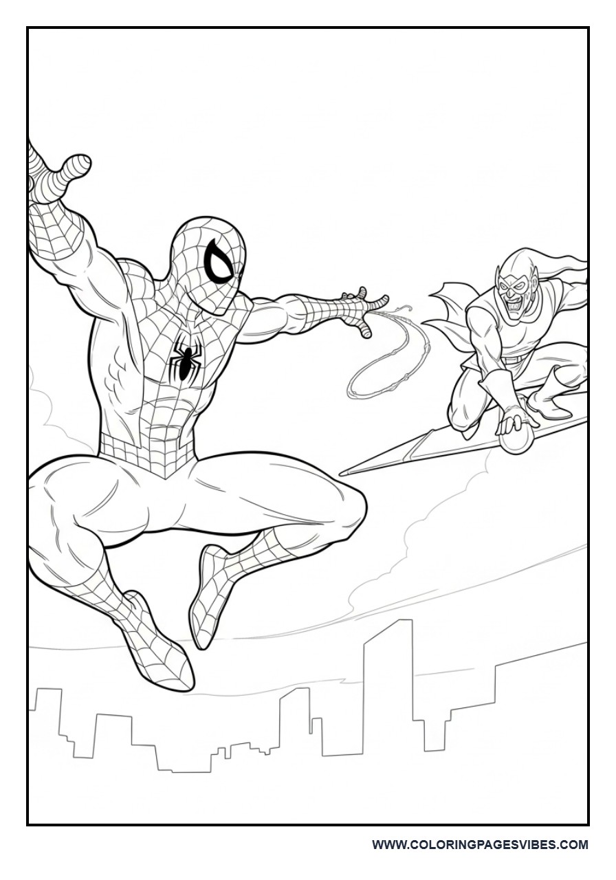 Spider-Man Fighting Green Goblin