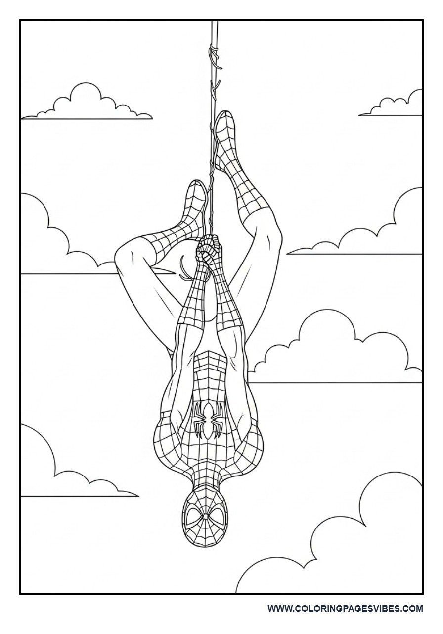 Spider-Man Hanging from Web
