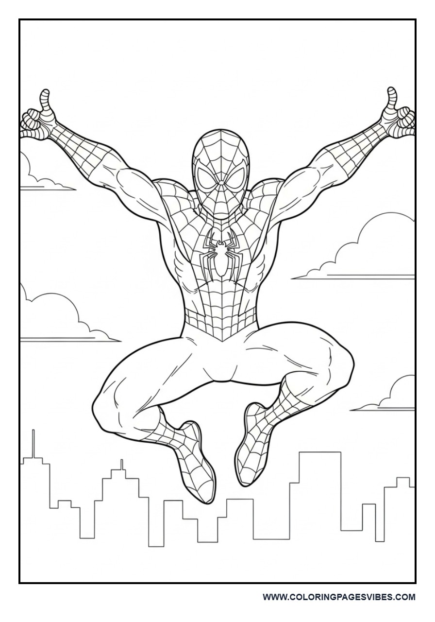 Spider-Man Jumping with Arms Wide