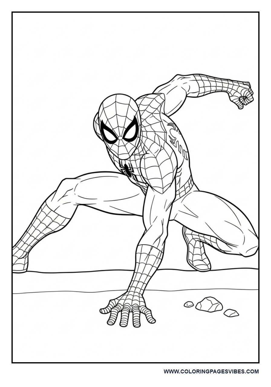 Spider-Man Landing Hero Pose