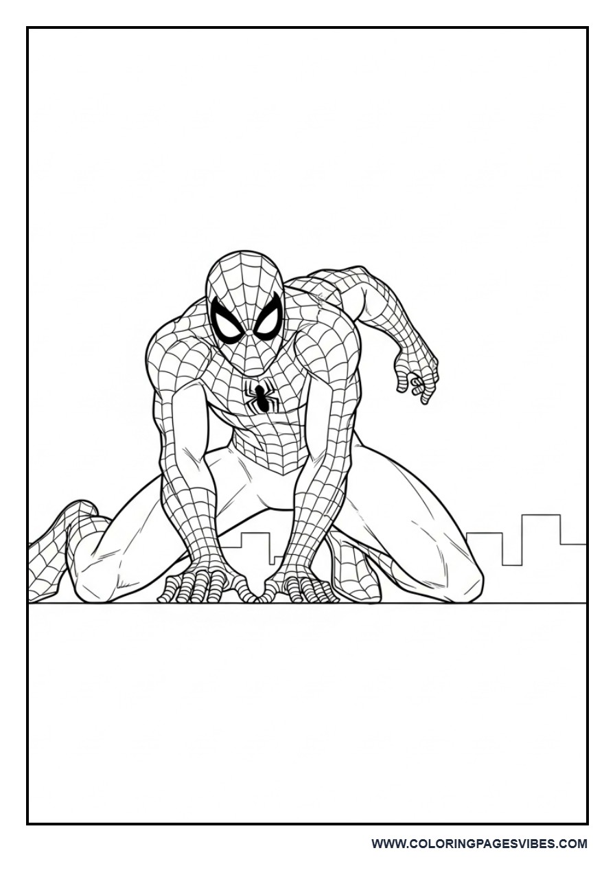 Spider-Man Landing on One Knee