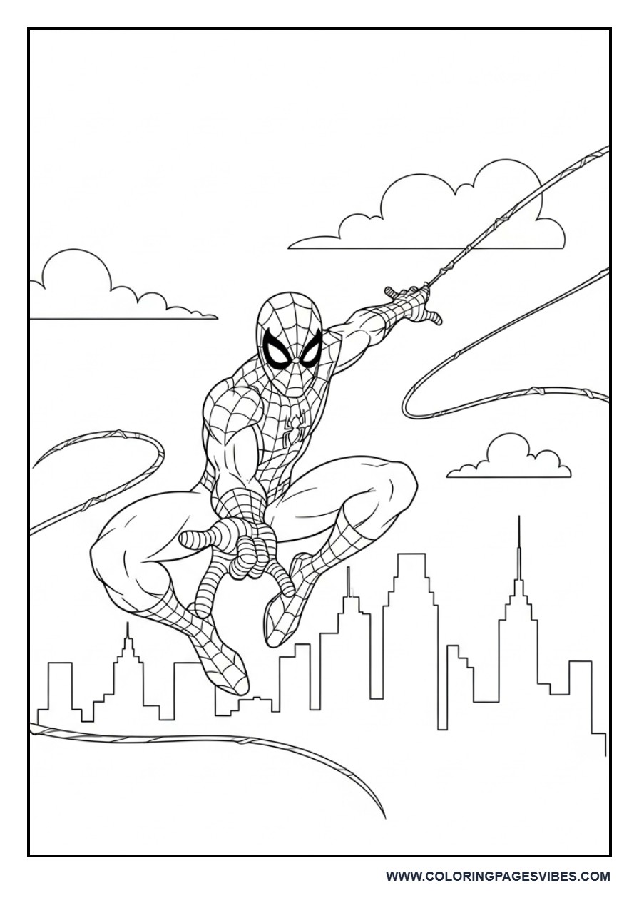 Spider-Man Mid-Air Action Scene