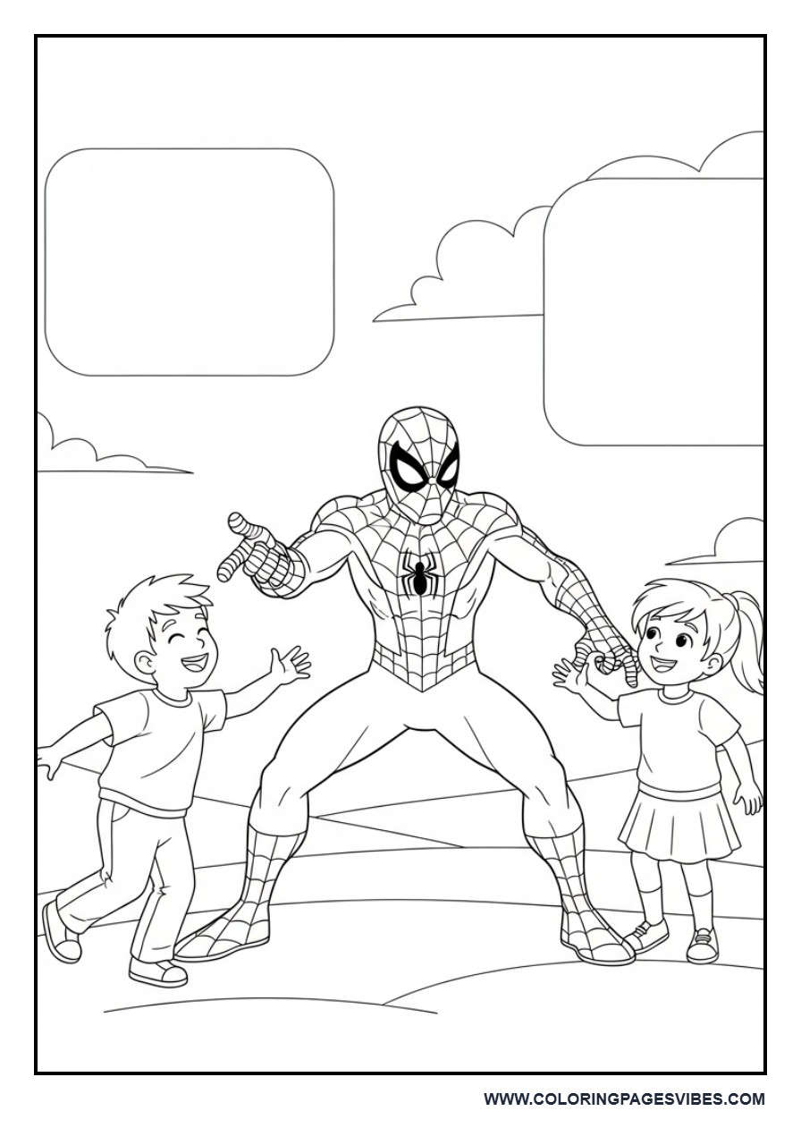 Spider-Man Playing with Kids