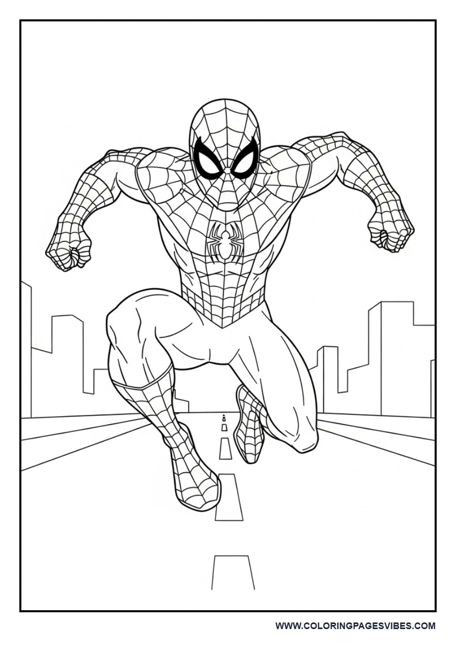 Spider-Man Running Toward Action