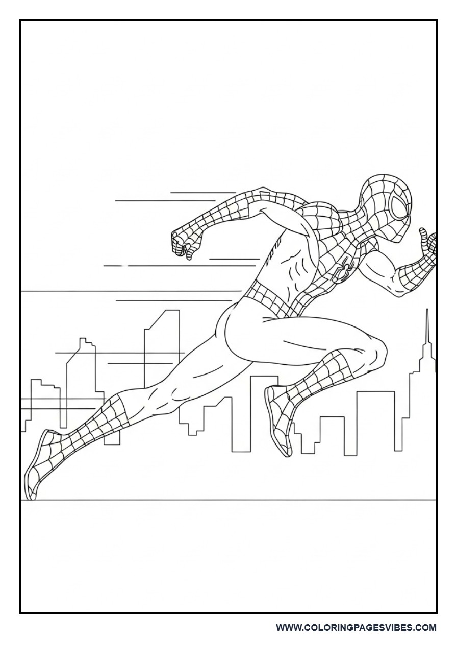 Spider-Man Running with Motion Lines