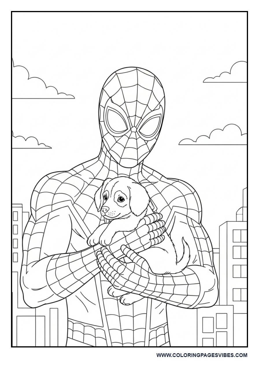Spider-Man Saving a Puppy