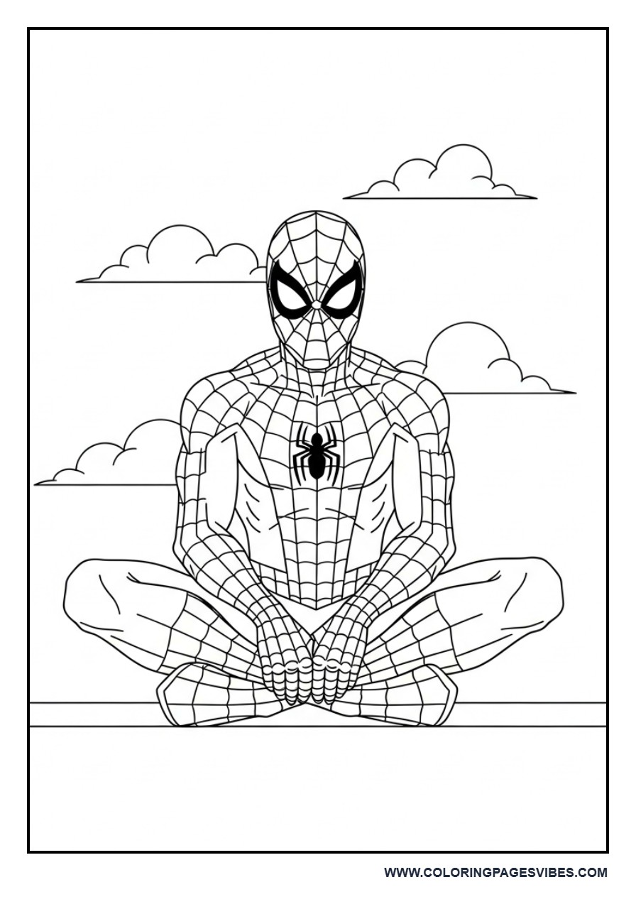 Spider-Man Sitting Cross-Legged