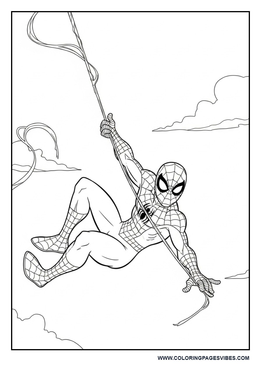 Spider-Man Sliding Down Web