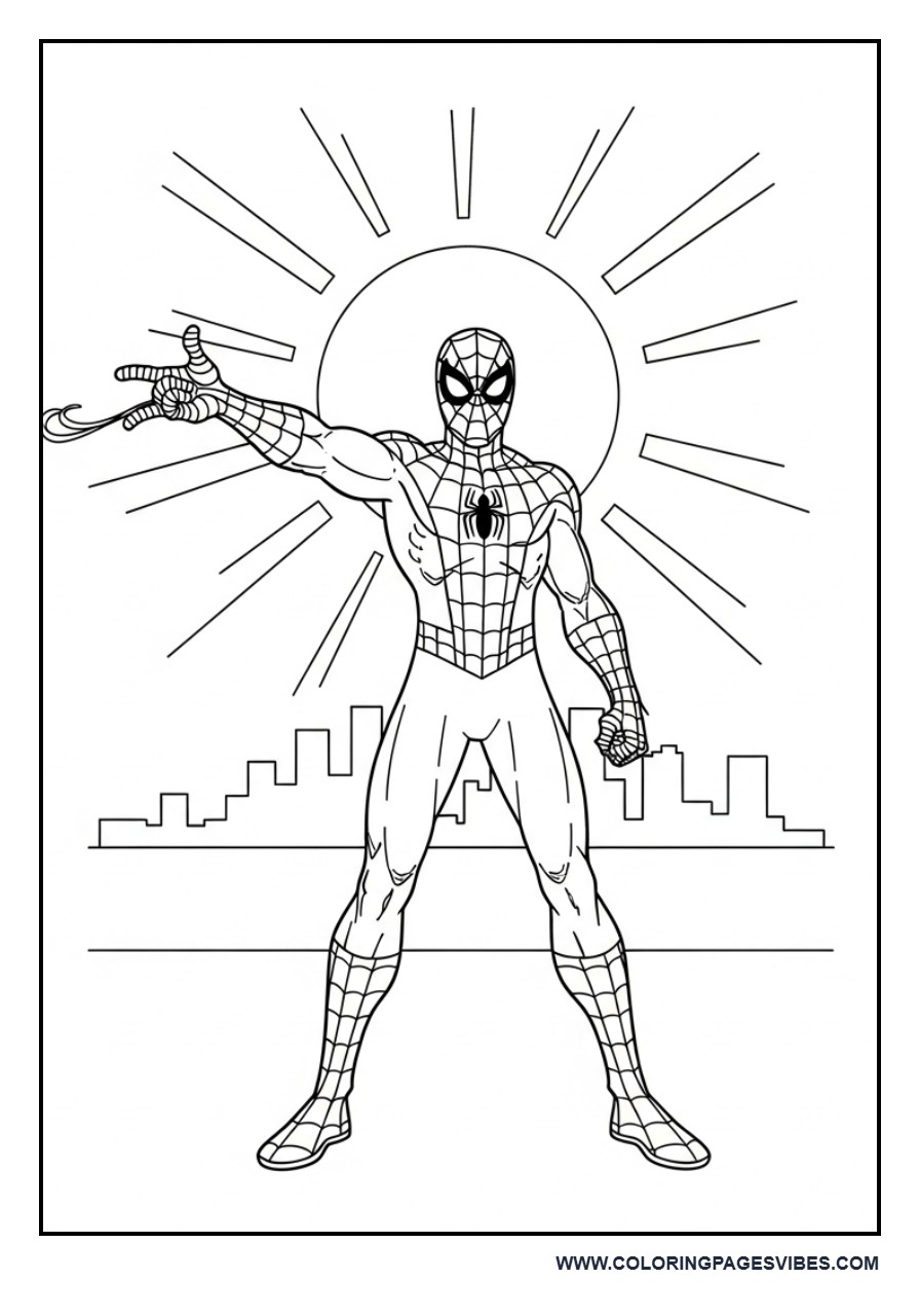 Spider-Man Standing with Sun Behind