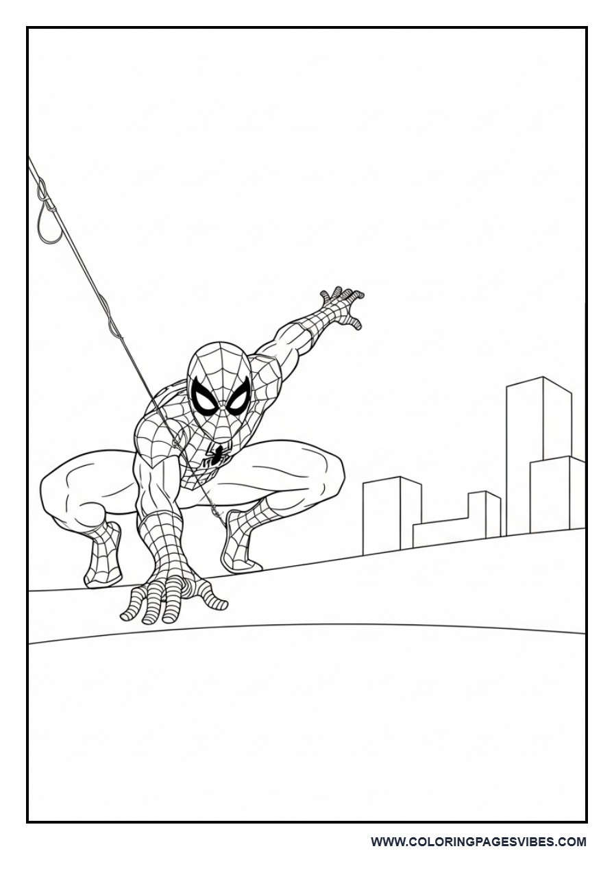 Spider-Man Swinging Low Near Ground