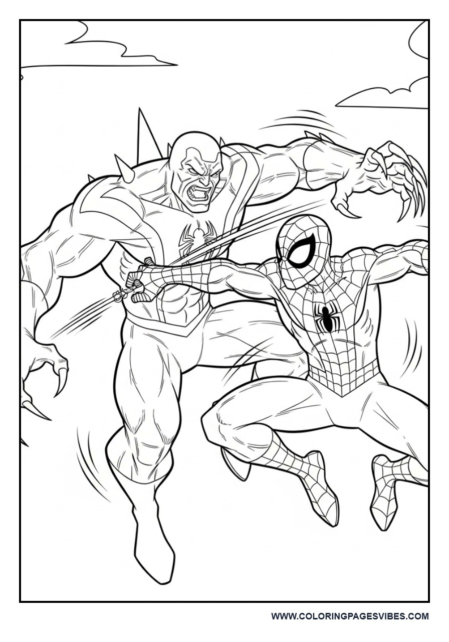 Spider-Man vs Villain Close Action