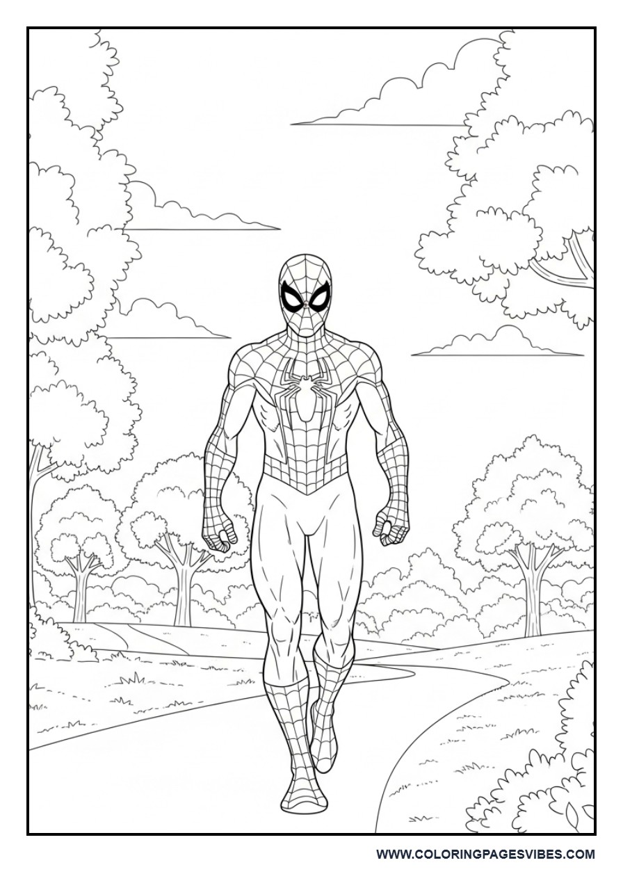 Spider-Man Walking in Park