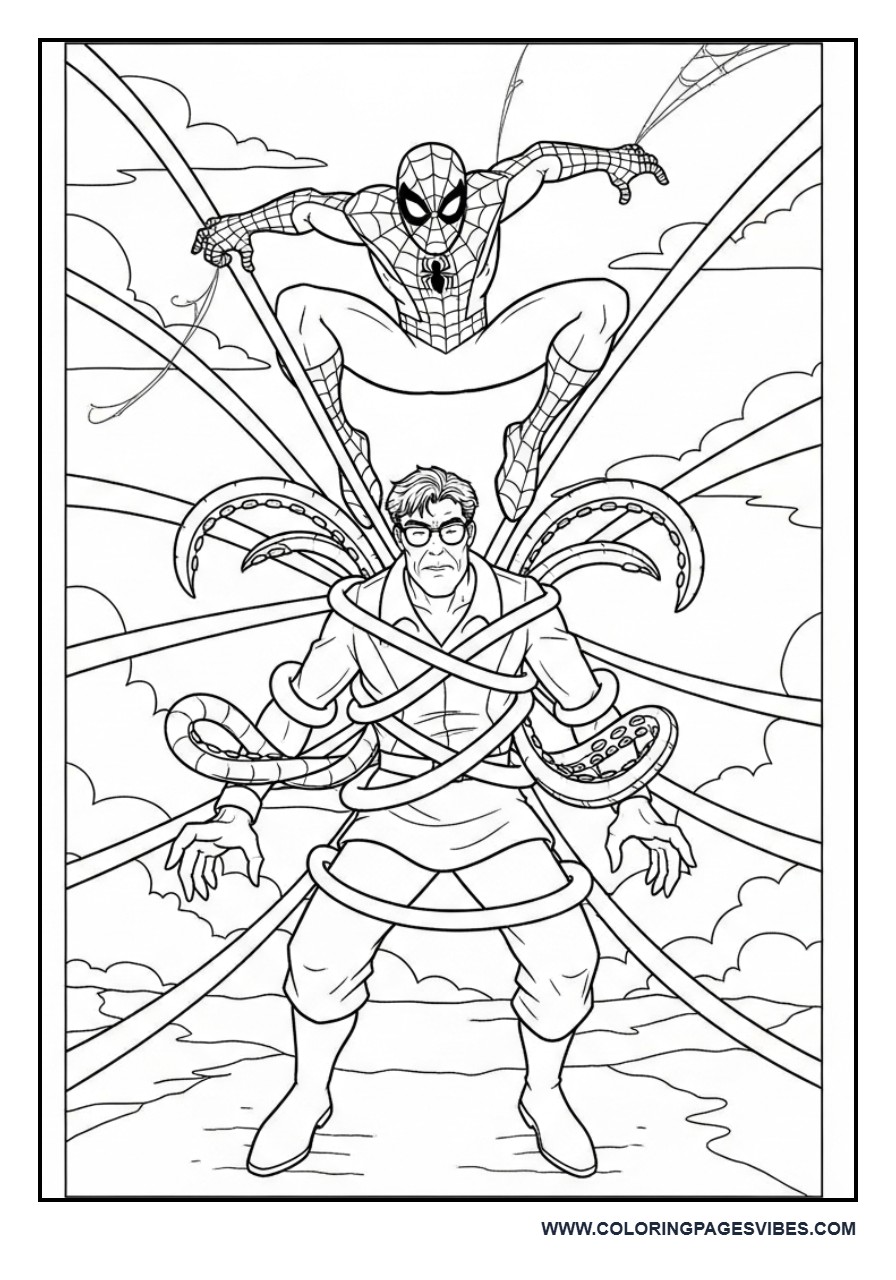 Spider-Man Web Trapping Doctor Octopus