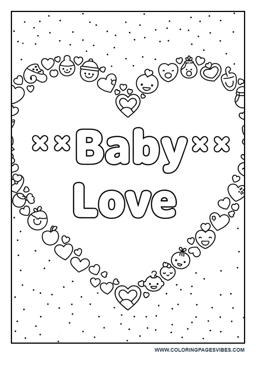 Baby Love Heart Frame
