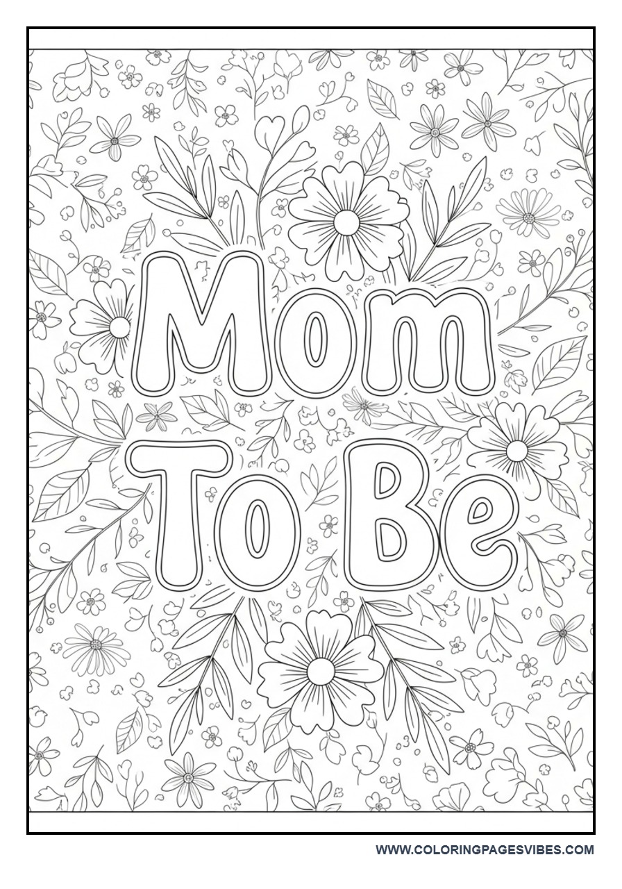 Mom To Be Floral Theme