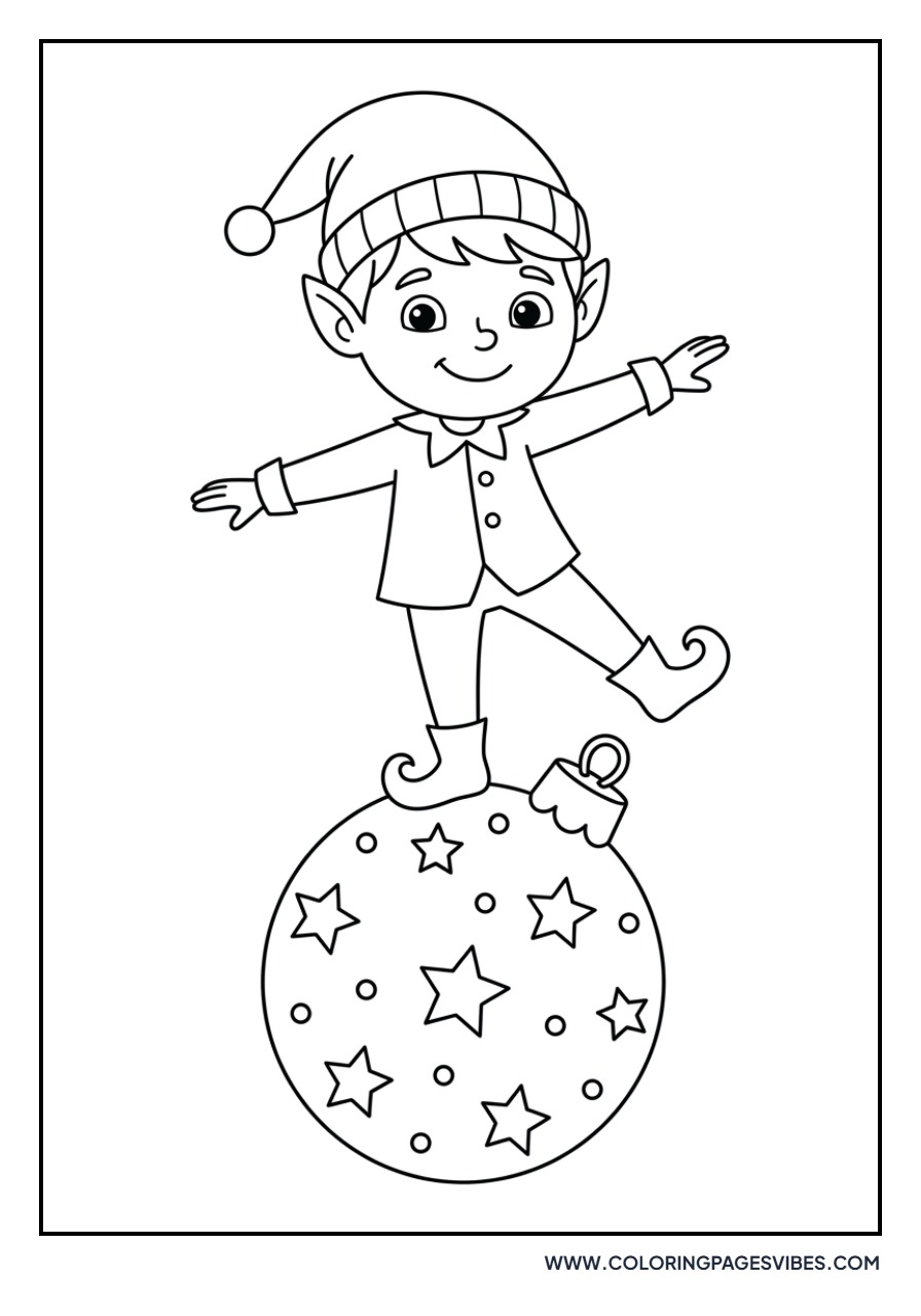 Elf Balancing on a Holiday Ball
