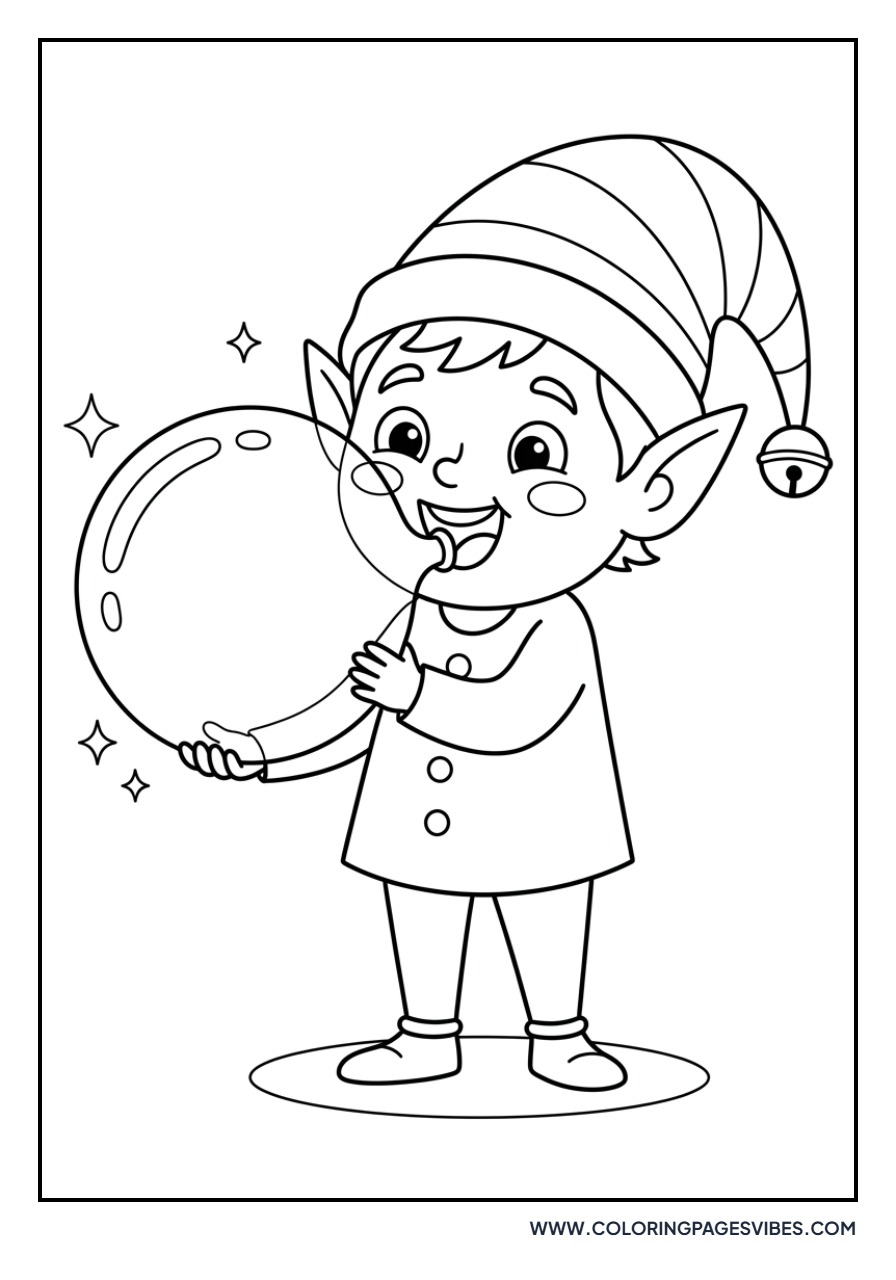 Elf Blowing a Large Bubble
