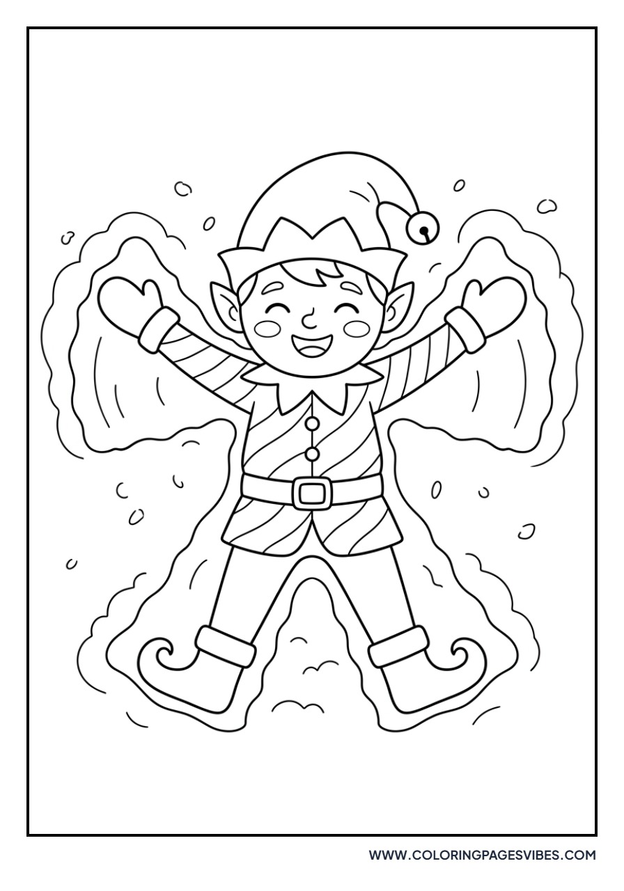 Elf Making a Snow Angel