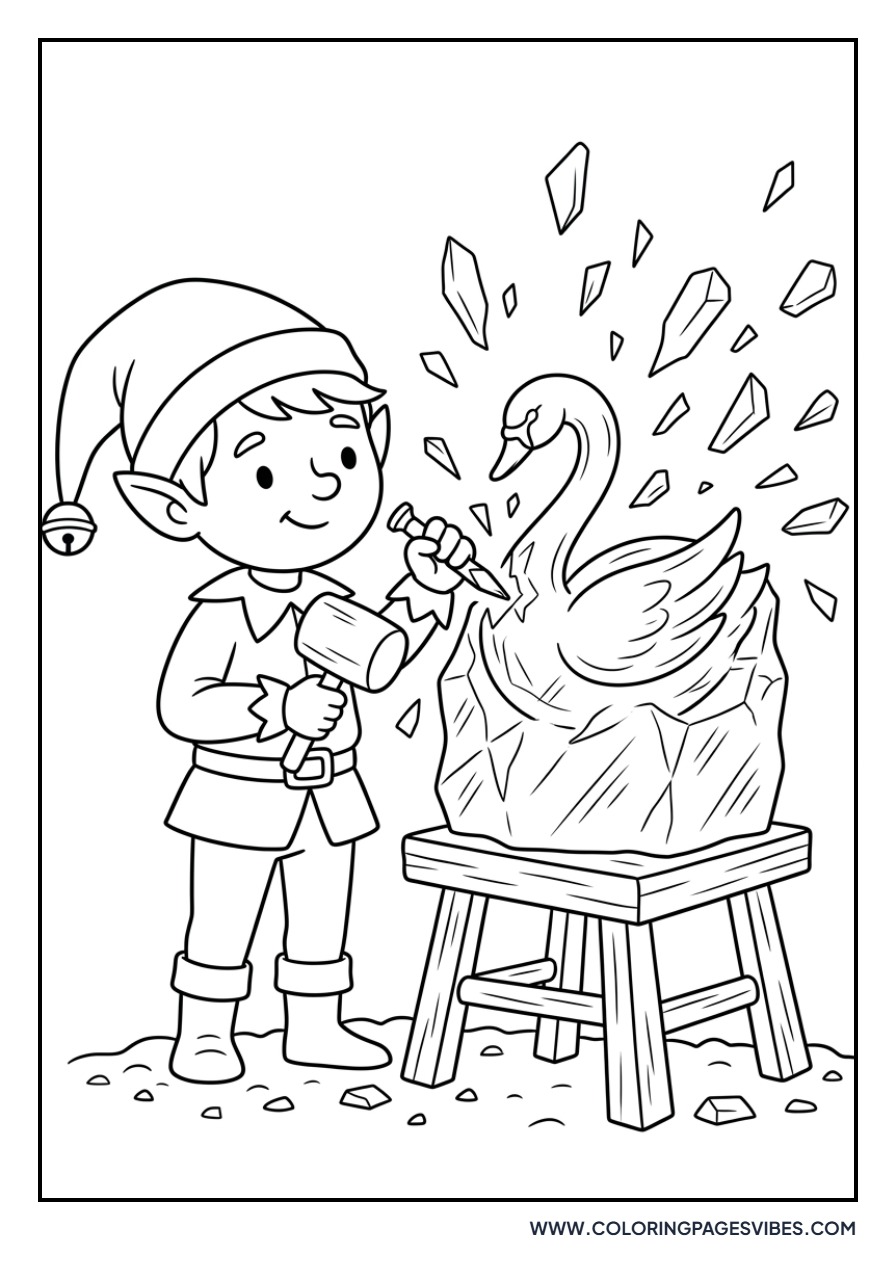 Elf Making an Ice Sculpture