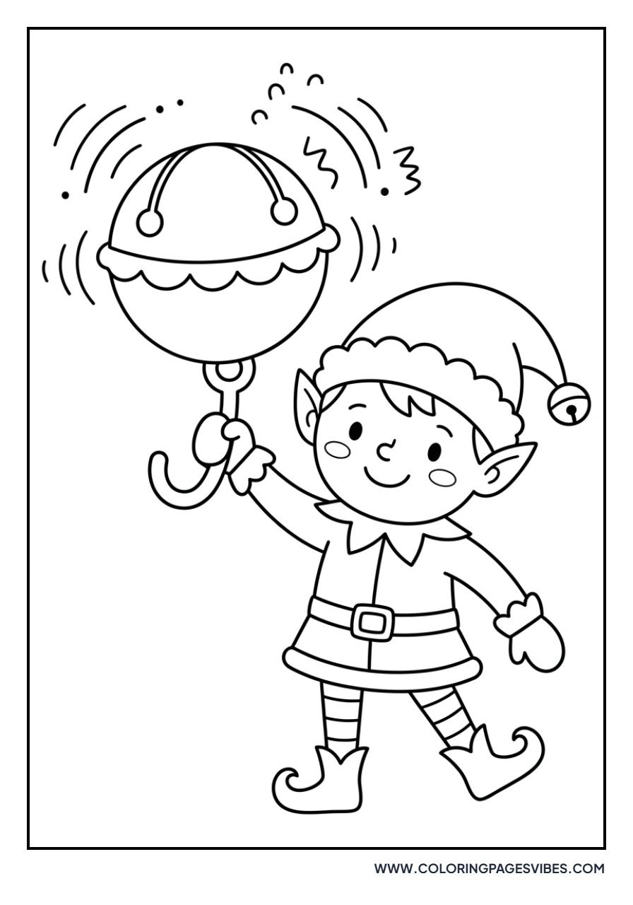 Elf Ringing a Large Jingle Bell