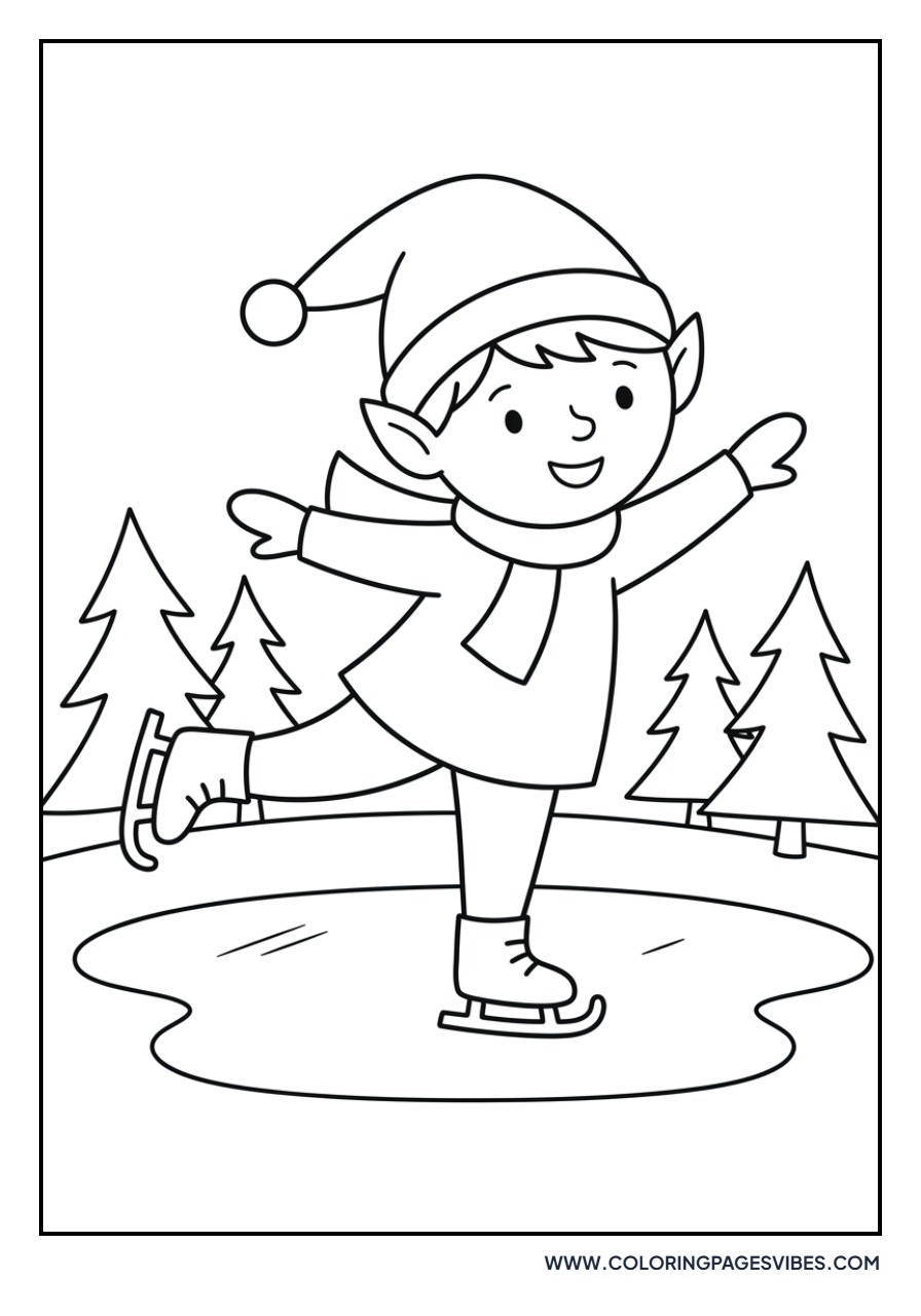 Elf Skating on a Frozen Pond