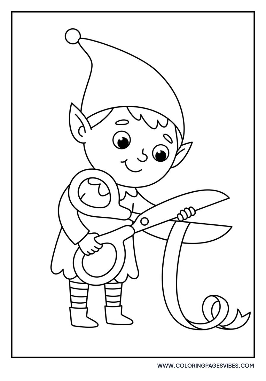 Elf with a Giant Pair of Scissors