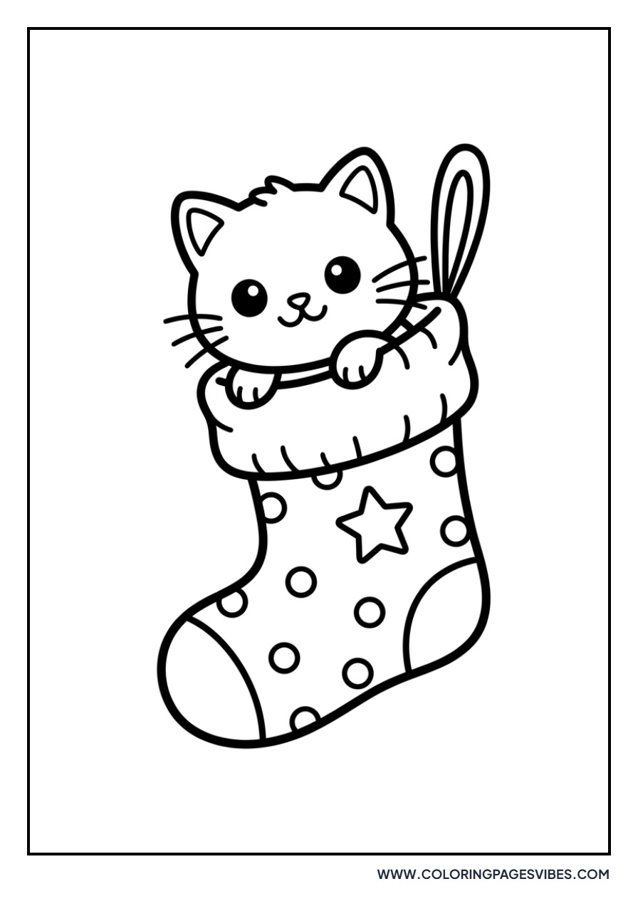Christmas Cat in a Sock
