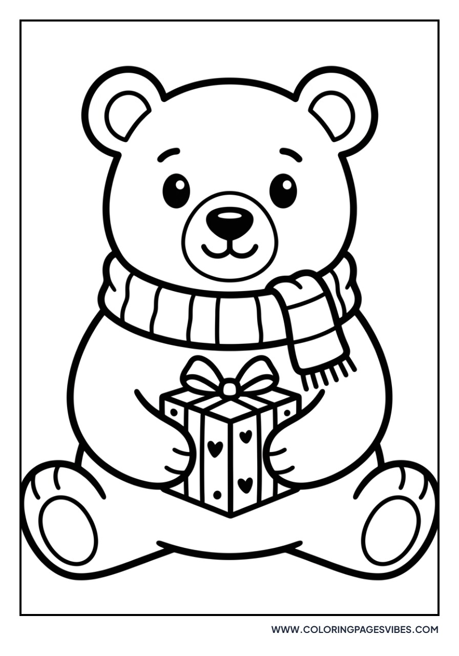 Polar Bear with Gift