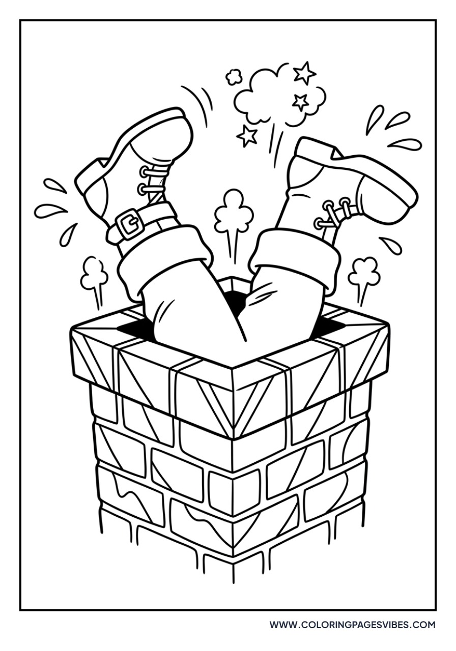 Santa Coming Down Chimney