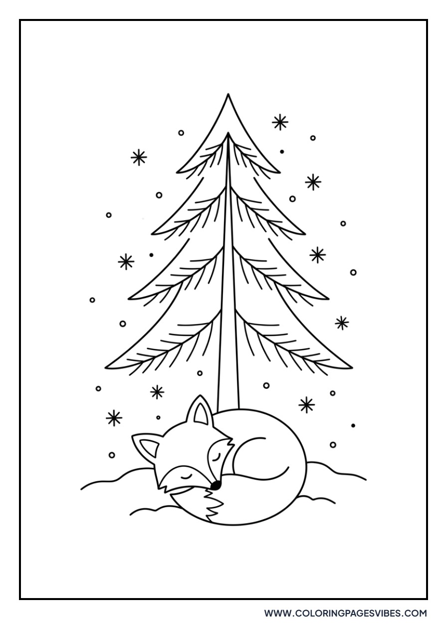 Sleeping Fox in Snow