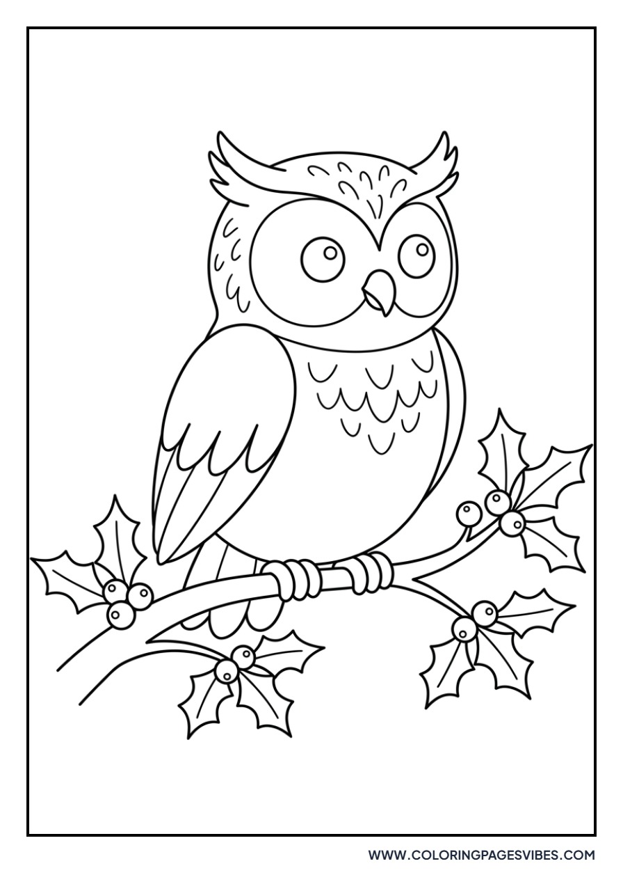 Snowy Owl with Holly