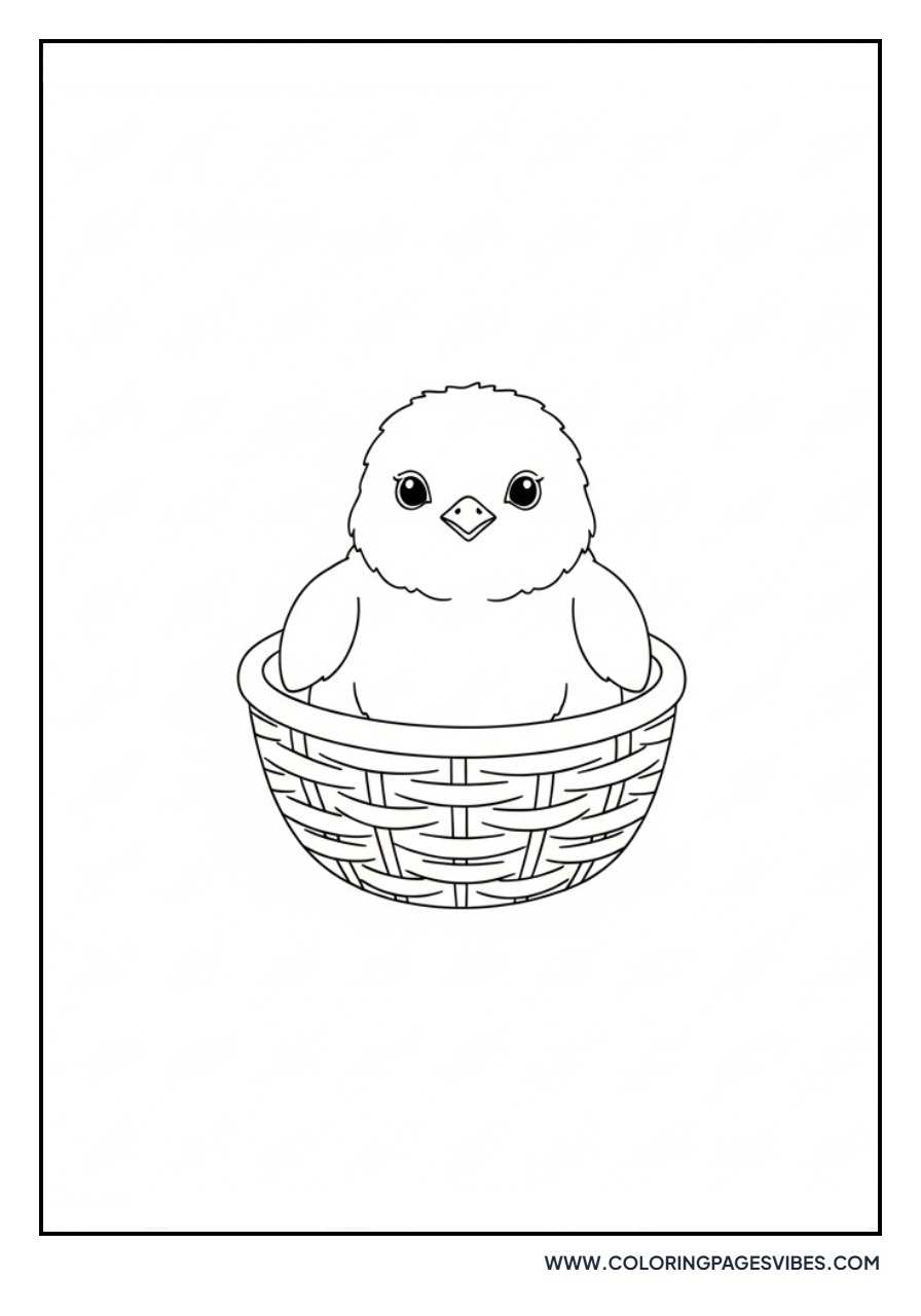 Baby Chick in Easter Basket