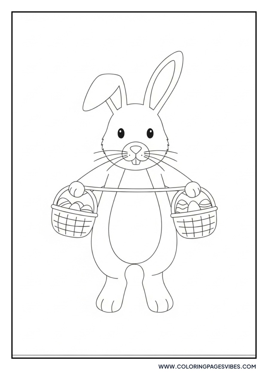 Bunny Carrying Two Baskets