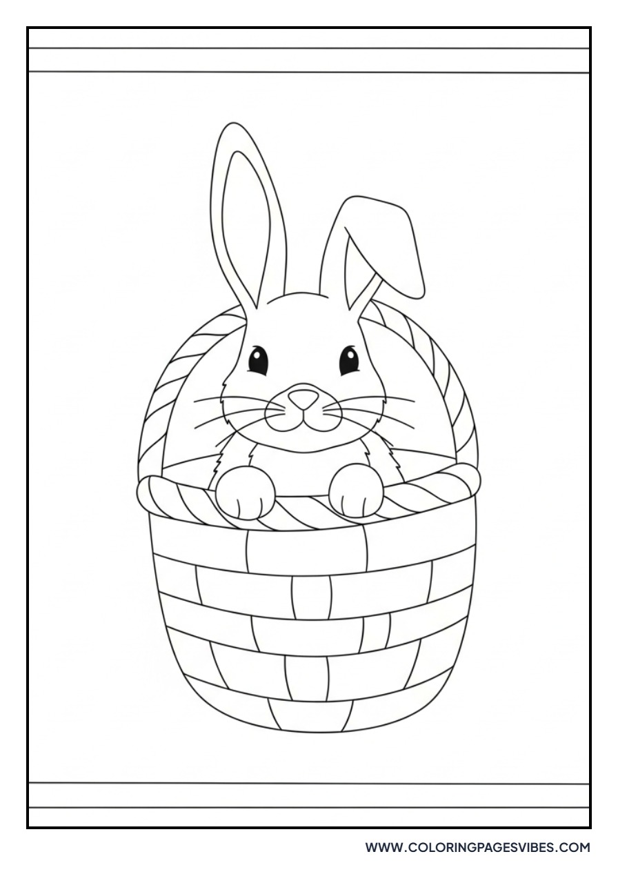 Bunny Poking Out of Basket