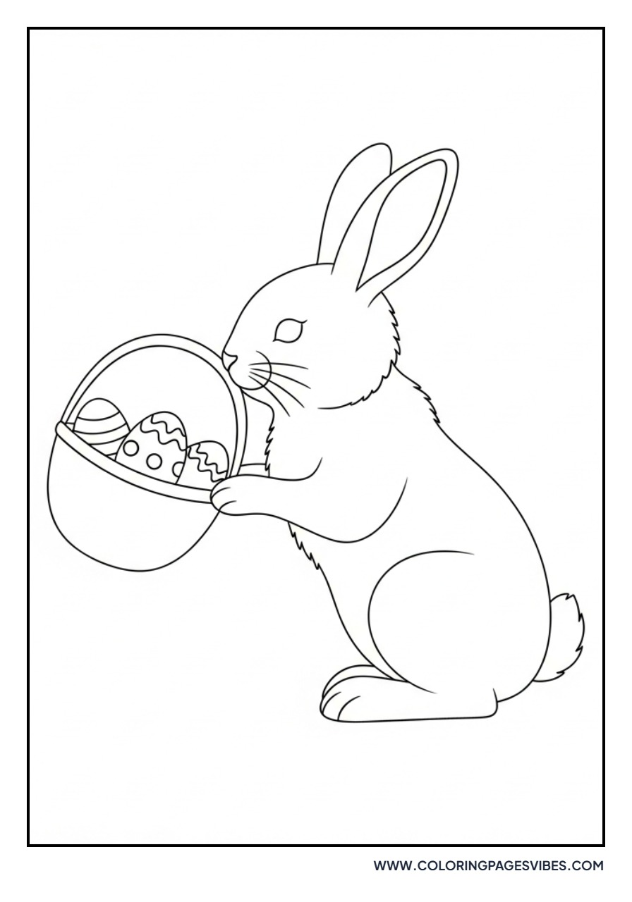 Bunny Sniffing Easter Basket