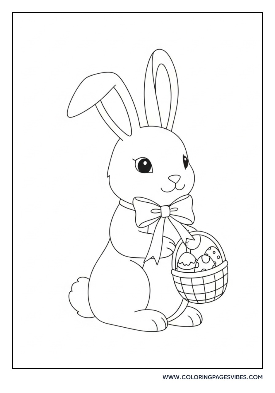Bunny with Basket and Bow