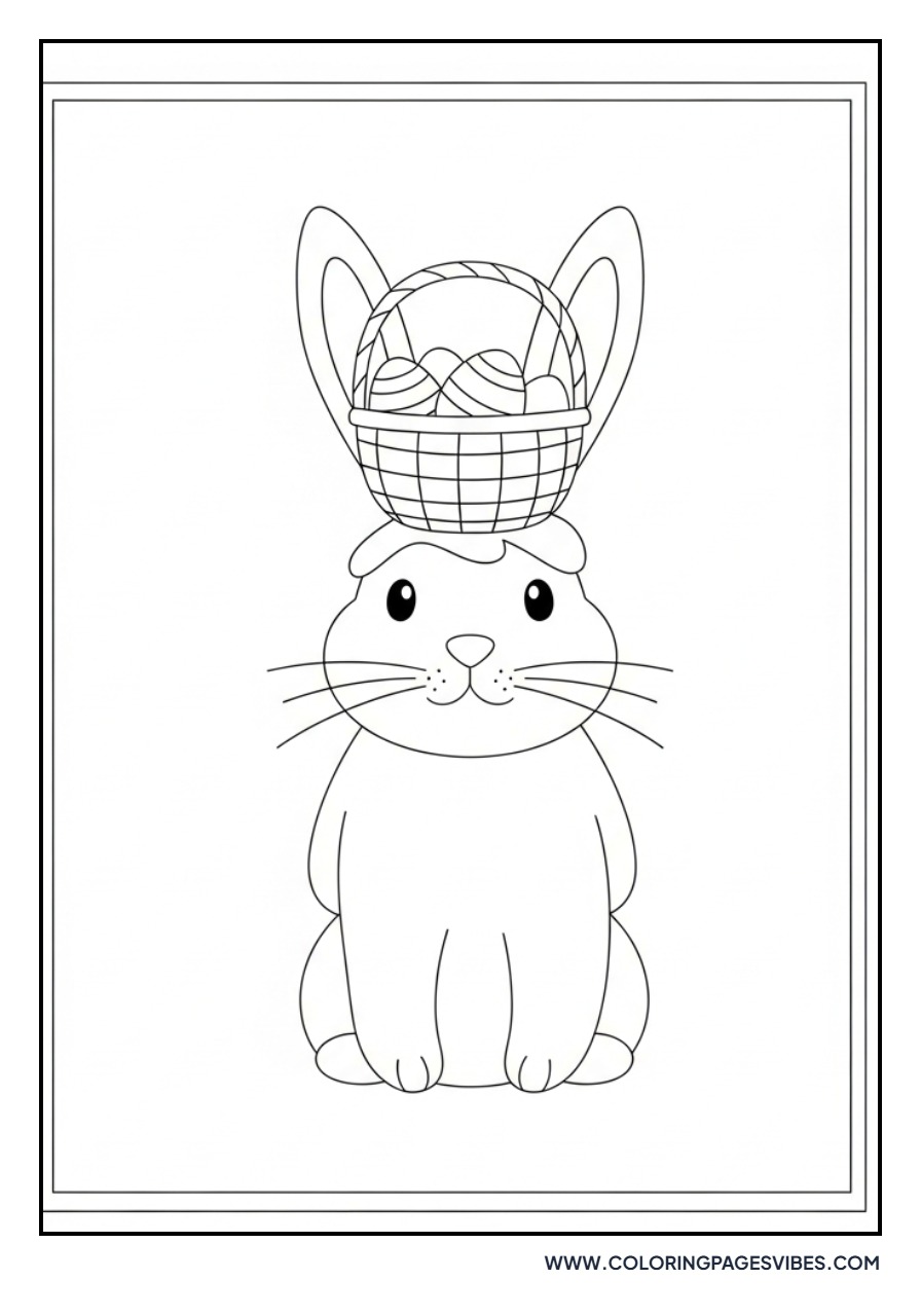 Bunny with Basket on Head