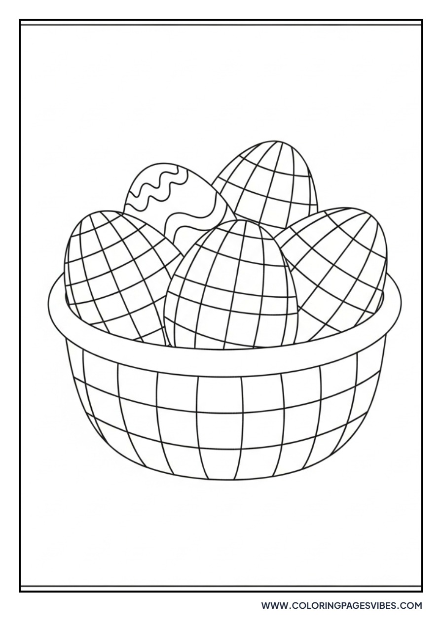Checkered Pattern Eggs Basket