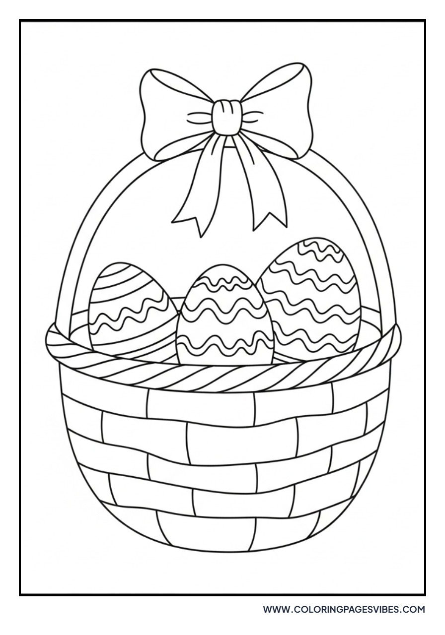 Easter Basket with Bow Handle