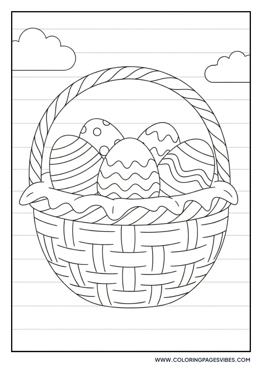 Easter Basket with Cloud Eggs