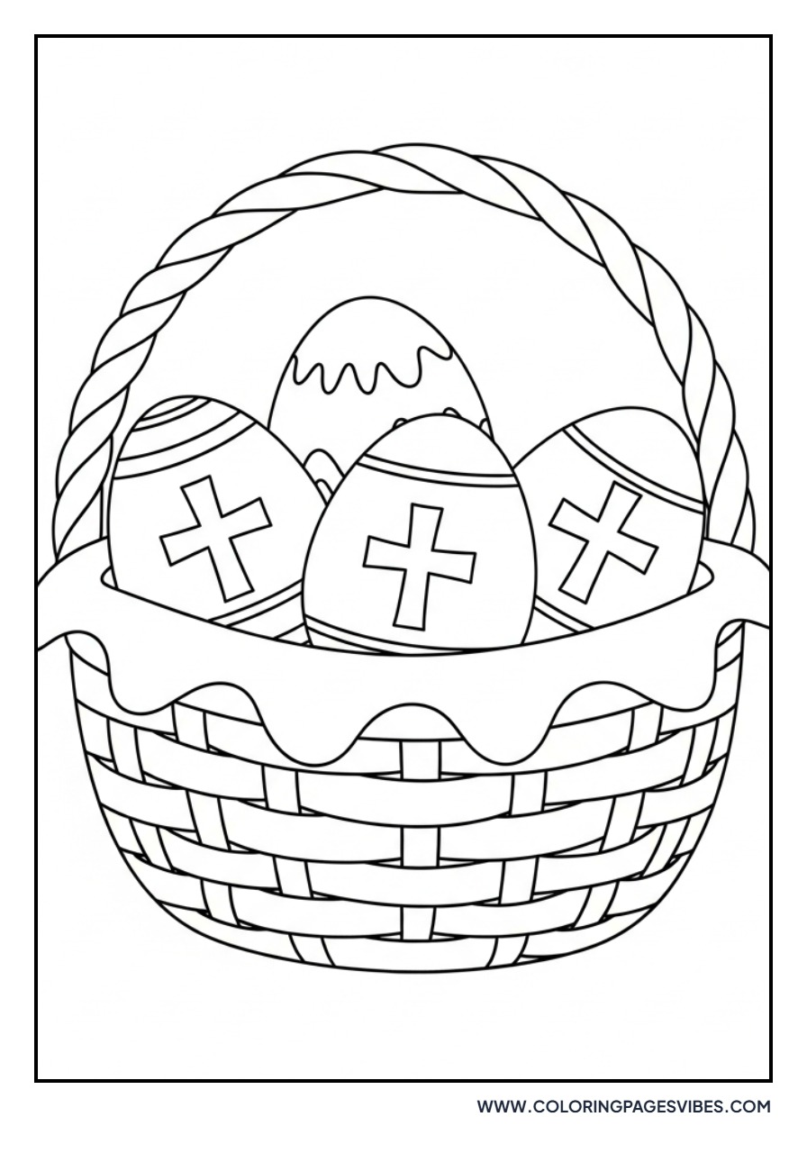 Easter Basket with Cross Eggs