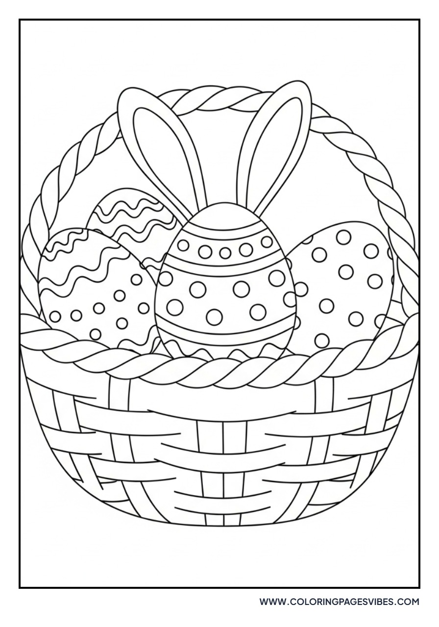 Easter Basket with Dot Eggs