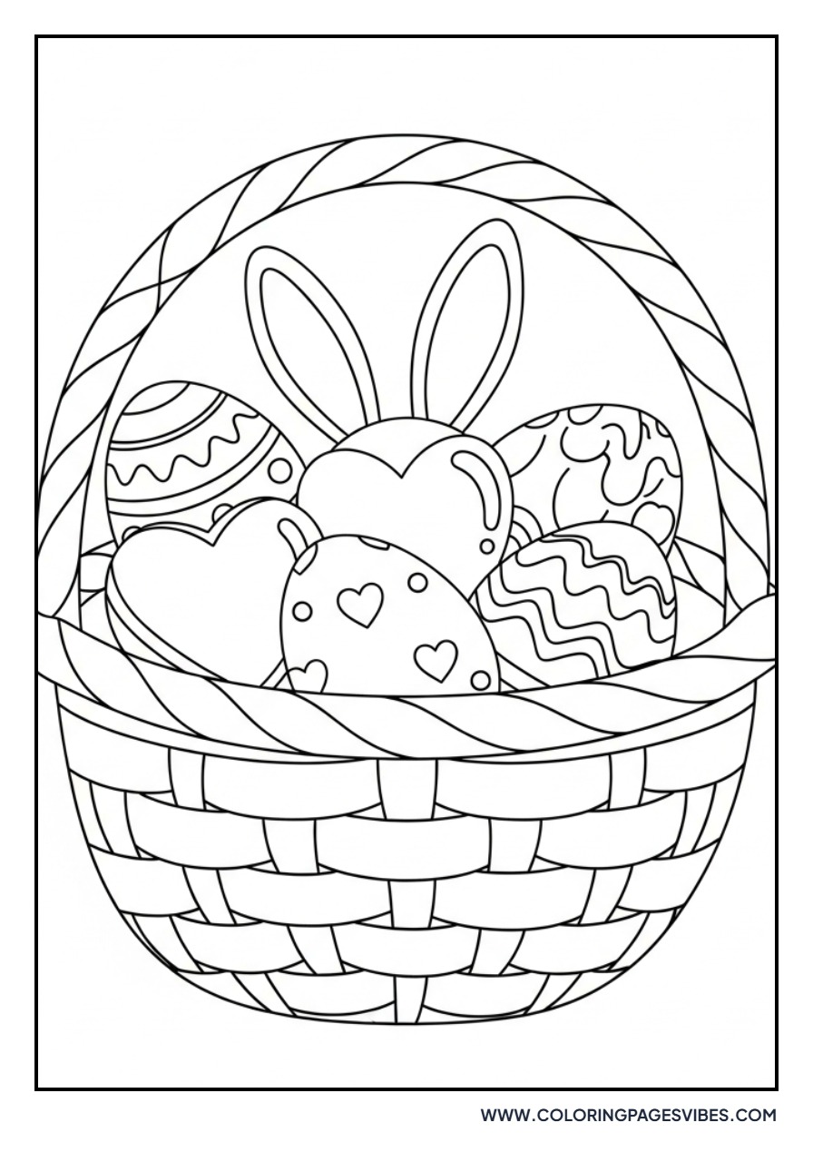 Easter Basket with Heart Eggs