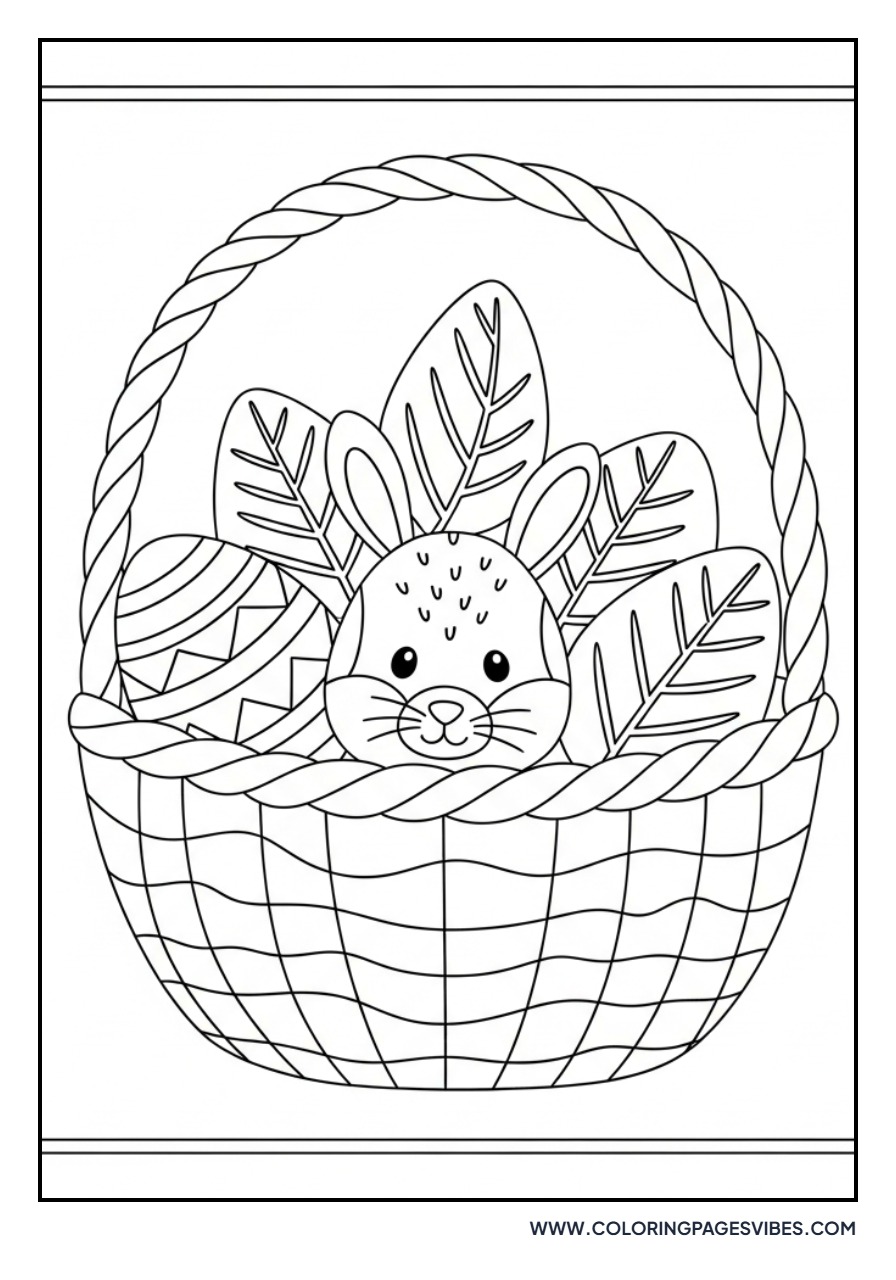 Easter Basket with Leaf Eggs