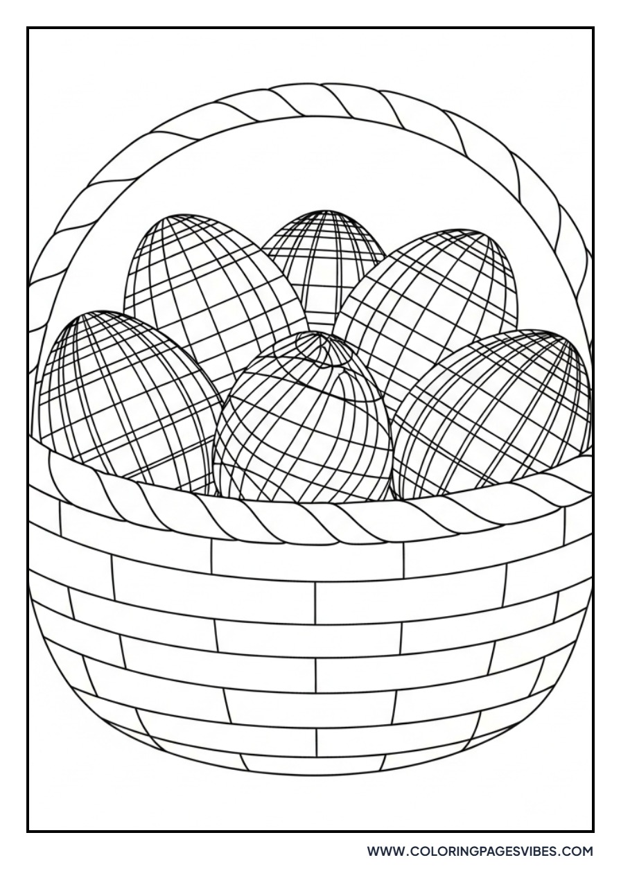 Easter Basket with Plaid Eggs