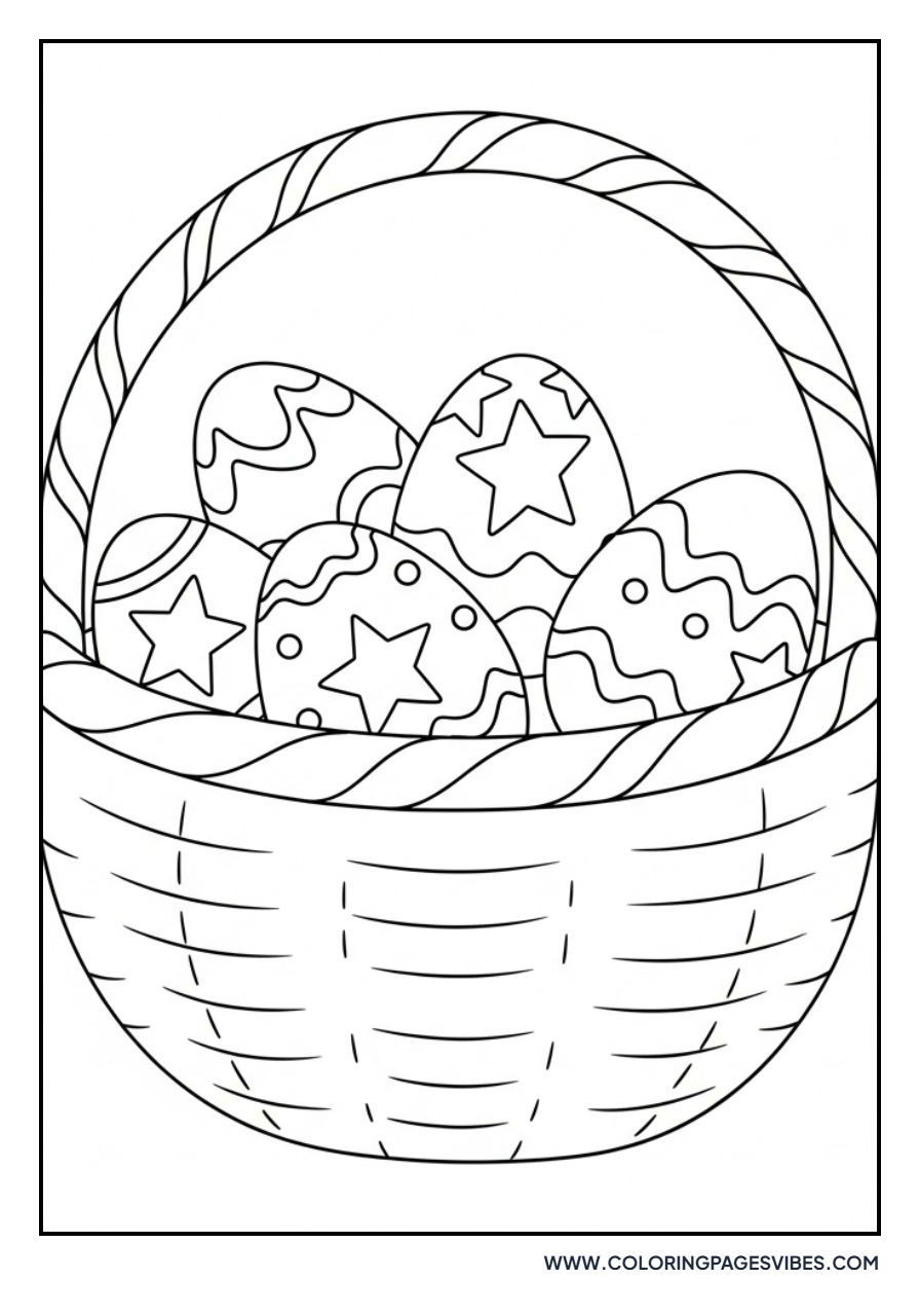 Easter Basket with Star Eggs