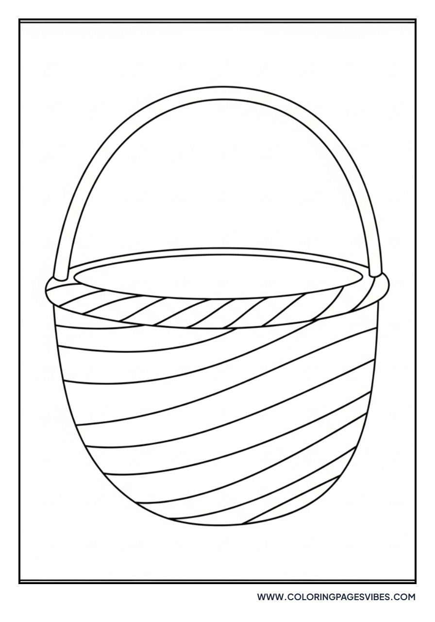 Easter Basket with Stripe Pattern