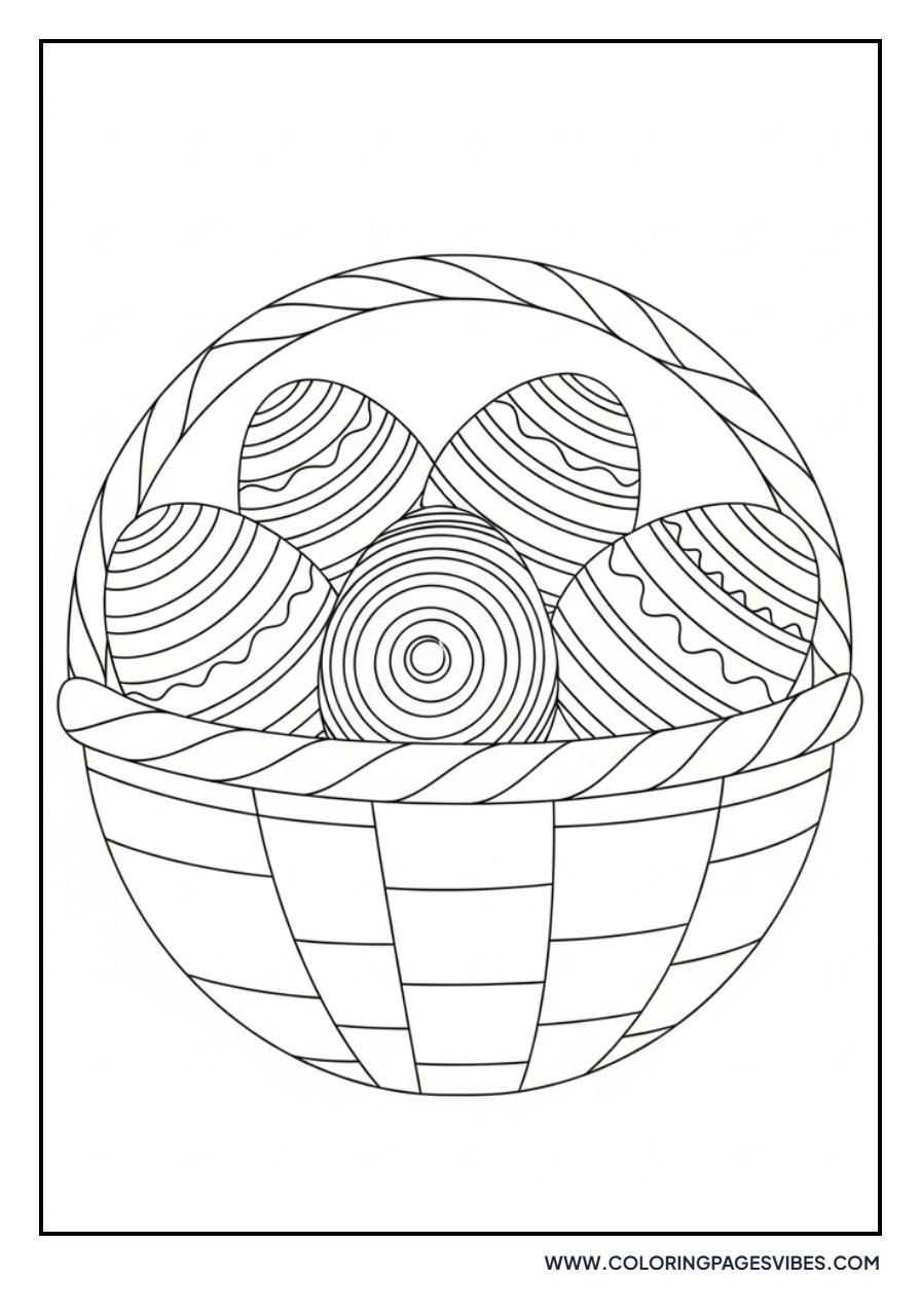 Easter Basket with Swirl Eggs